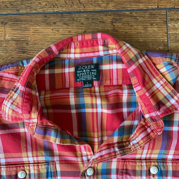 J.Crew Red Button Dow shirt - Picture 2 of 4